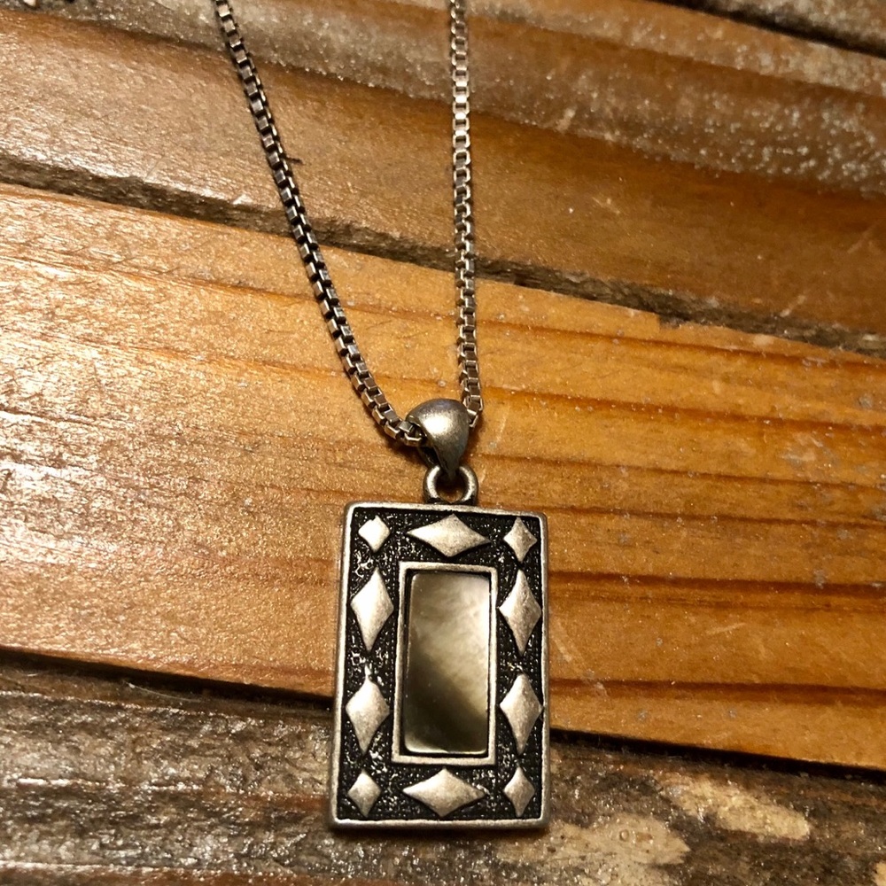 Geometric abalone necklace
